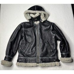 Men's Bomber Leather Jacket Size Small