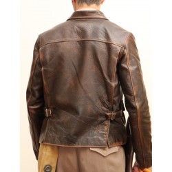 Men's Brown Vintage Leather Bomber Jacket