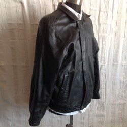 Men Jacket Leather M L Vintage