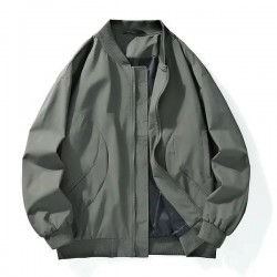 Men's Casual Zip-Up Baseball Jacket - Lightweight Spring Fall Outerwear