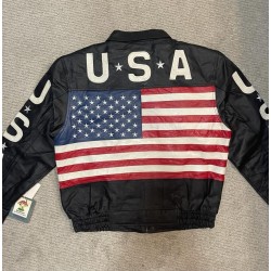 Men's USA Flag Bomber Jacket