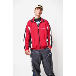 Vintage windbreaker men's red retro Men's jacket Large
