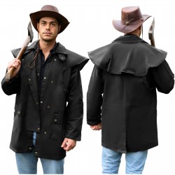 Oilskin Cotton Western Short Duster Jacket in different colors Free Shipping
