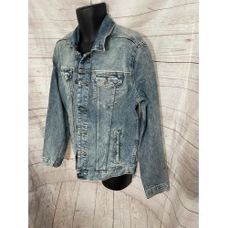 George Men’s Denim Trucker Jacket Button Front Blue Color