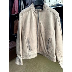 Leather Jacket Men's Beige Leather Jacket