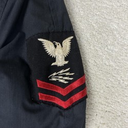 Vintage US Navy Jacket Men's Large Black Military Utility