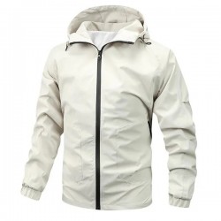 New Spring/Autumn Men's Casual Baseball Jacket Solid Color Hooded Coat