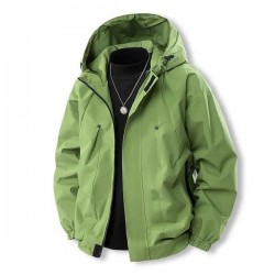 Spring and Autumn New Men's Jacket Solid Color Hooded Jacket