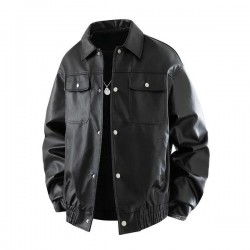 New Men's Jacket Biker Leather Jacket Casual Coat