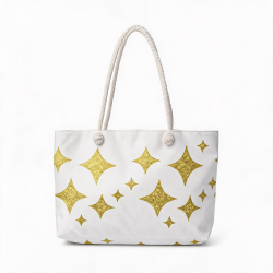 Bag de fin de semana dorado con patrón de estrellas brillantes Handbag con estrellas brillantes