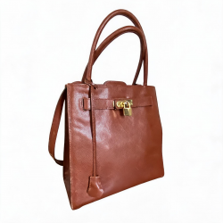 Handbag Bag de Bolsillo con Top Handle De Paris Kelly Bronceado RARO De Colección