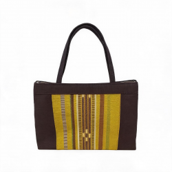Bag Minsa Woven a mano sin usar amarillo Okinawa
