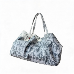 Handbag Large Gray Canvas Tie Dye - Bag de Playa/Gimnasio -