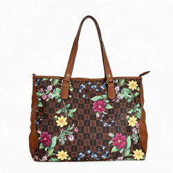 Handbag Women's Leather Estampado Floral Color Brown