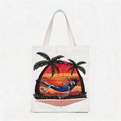Handbag de Canvas para Women's Divertido Esqueleto Estético Playa Reutilizable Bolsas de Comestibles A