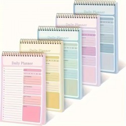 Daily Planner Notebook Spiral Bound Undated Schedule Diary Work Gym Journal