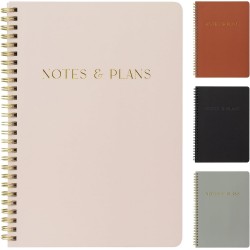 Beautiful Daily Planner And Notebook With Hourly Schedule - Aesthetic Spiral