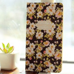 Hard Cover Classic Notebook Antique Floral Flat Daily Planner Brown Paper