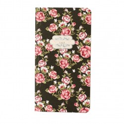 Hard Cover Classic Notebook Antique Floral Flat Daily Planner Brown Paper