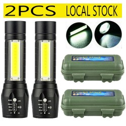 2-Pack 900 000 LM LED Flashlight - 3 Modes Tactical & Camping Torch Light