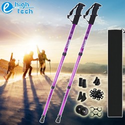 2X Trekking Hiking Poles Anti-shock Walking Sticks Adjustable Nordic Alpenstock