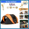4 Person Pop Up Camping Tent Waterproof Quick Setup Orange