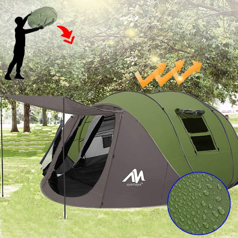 8-10 Person Camping Tent Instant Family Outdoor Double Layer Tent Rainfly Tent