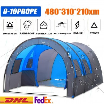 8-10 Person Camping Tent Instant Family Outdoor Double Layer Tent Rainfly Tent