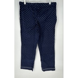 York & Co Womens Blue Cotton Polka Dot Sleepwear Pajama Pants Size Medium