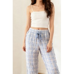 Pantalón a cuadros suaves, salón, pantalones de Pajamas. Talla UK 14.* *