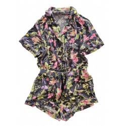 Modal Top Short Pajama Set 2 Piece Sleep Set Floral Size Small