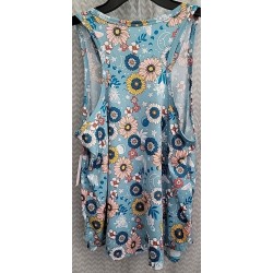 Sleepwear Pajama Top Floral Blue Women's Medium 8-10 Tank
