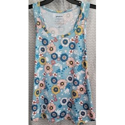 Sleepwear Pajama Top Floral Blue Women's Medium 8-10 Tank