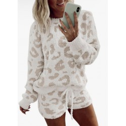 Para mujeres M Fleece Ropa para dormir Salón Suéter Pantalones Cortos Cómodo Pajamas