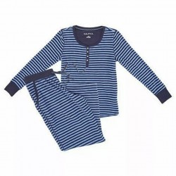 Conjunto de Pajamas para Women micro Fleece elástico rayas azules 2XL XXL