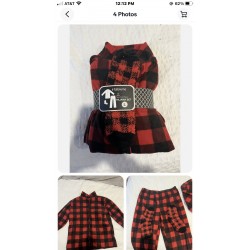 Conjunto de Pajamas para Women a cuadros talla L y XL de Follow Me rojo y negro
