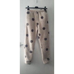 Women's Warm Fleece Pyjama Bottoms Size 8/10 Beige Mix