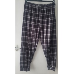 Women's Black Mix Pyjama Bottoms Elastic Waist Size XL