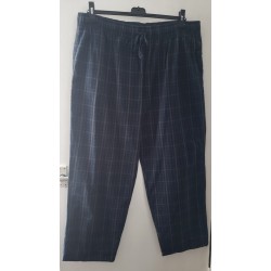 Women's Navy Blue Check Pyjama Bottoms Size XXL