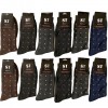 NEW 12 Pairs Mens Cotton Crew Fashion Casual Dress Socks Size9-11 10-13 SX-201