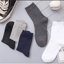 Men's Cotton Crew Socks - Breathable, Moisture-Wicking & Odor-Resistant for Sports & Business