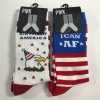 July 4th USA Knit Socks Size L Crew Happy Birthday America American AF/ 2 Pair