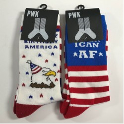 July 4th USA Knit Socks Size L Crew Happy Birthday America American AF/ 2 Pair