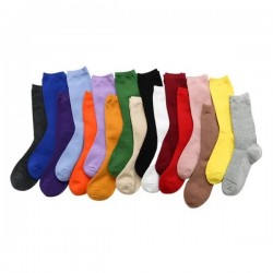 Women's Chunky Knit Socks | Mid-Calf Cotton Fall Winter Socks | Solid Color Slouchy Socks