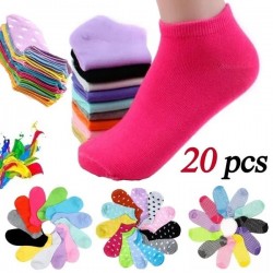 20/10 Pcs Multiple Styles Women Comfortable Candy Color Cotton Sock Most Fashionable Cute Sock