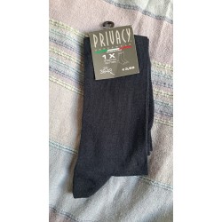 Privacy Mens Black Navy Cotton Socks 1 pair luxury comfortable