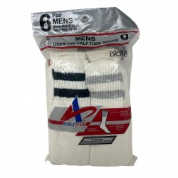 Men’s Vintage Athletech NOS 6 Pairs Retro Stripe Tube Socks 80s or 90s