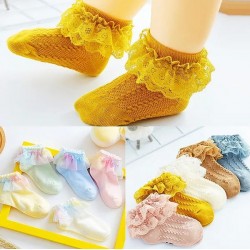 1 Pair Baby and Kid Lace Ruffle Socks Newborn Cotton Baby Girls Sock Cute Toddler Socks Princess Style