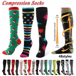 48 Styles 1pair Running Men Women Socks Sports Compression Socks Support Nylon Unisex Outdoor Racing Long Pressure Stockings
