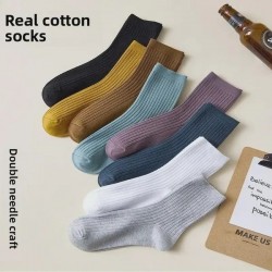 Men's Cotton Crew Socks - Thickened, Breathable, Anti-Slip Business Socks